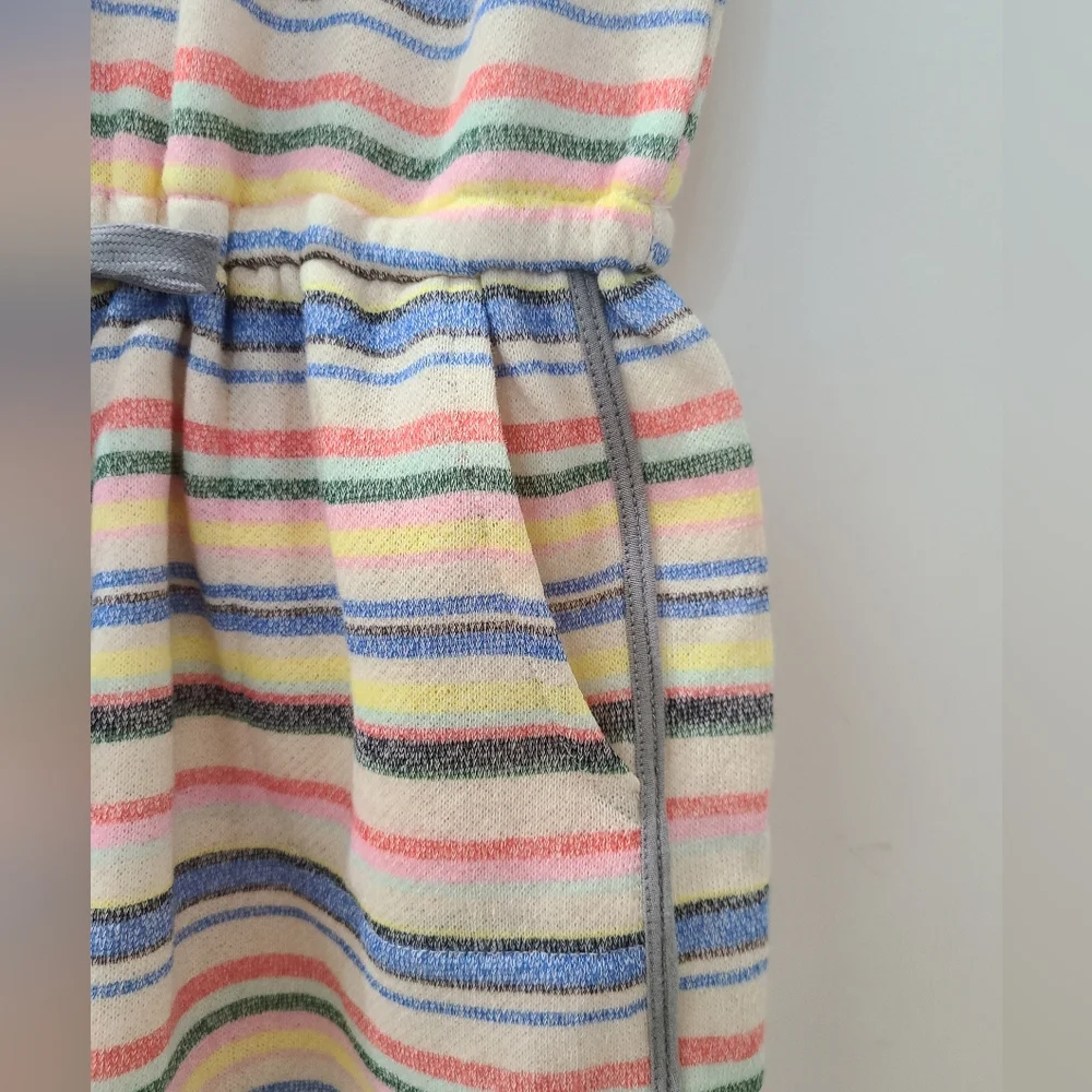 JUSTICE Big Girl's Pastel Striped French Terry Sleeveless Romper Sz 18/XXL